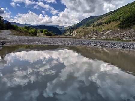 Landscape with river. Georgia Rioni