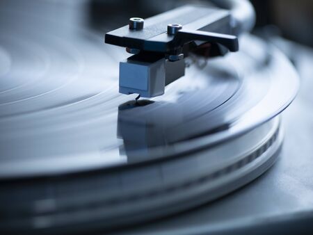 Vintage turntable vinyl record player.の写真素材