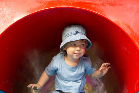 happy boy on playground