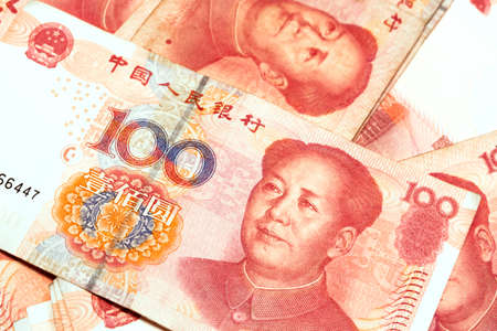 Chinese yuan banknotes, China's currency.の写真素材