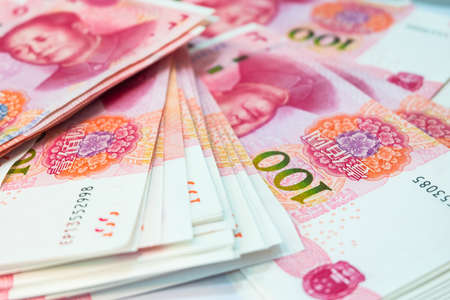 Chinese yuan banknotes, China's currency.の写真素材