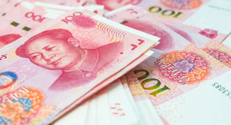 Chinese yuan banknotes, China's currency.の写真素材