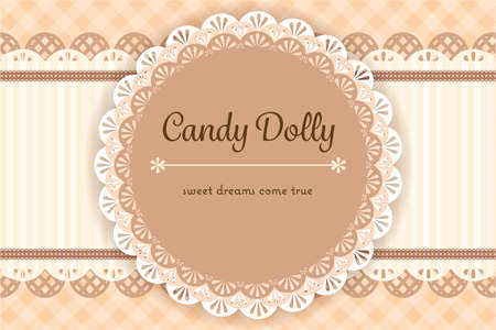 classic brown cream card with lacesのイラスト素材