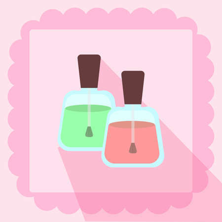 nail polish flat icon on pink backgroundのイラスト素材