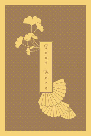 vintage elegant golden Japanese and Chinese invitation card templateのイラスト素材