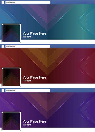 cool triangle abstract face book page cover banner and background background template setのイラスト素材