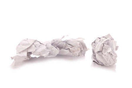 crumpled paper isolated on white background.の写真素材