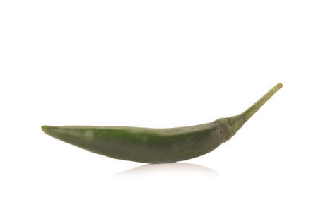 chili pepper green isolated on a white background.の写真素材