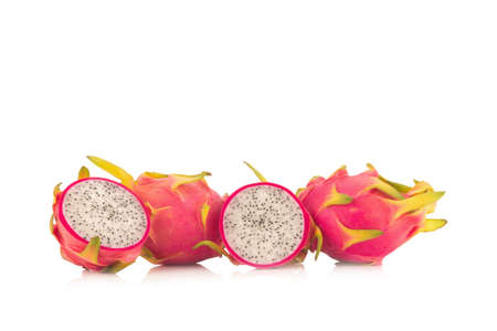 Dragon Fruit isolated against white background.の写真素材