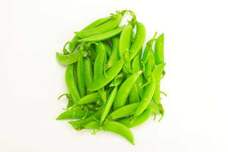 snap peas isolated on white background.の写真素材
