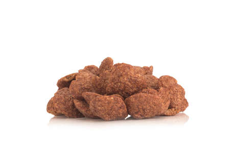 chocolate cereals isolated on white background.