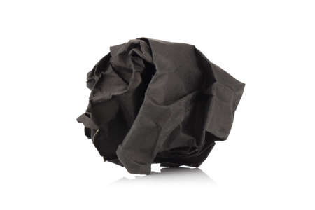 orange colored paper ball isolated on white background.の写真素材