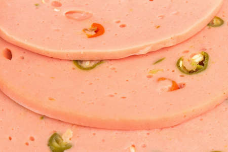 bologna sausage spicy background.の写真素材