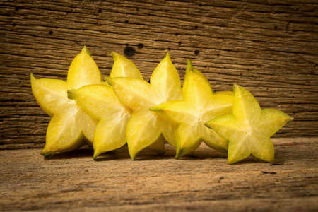 star apple. on old wood.の写真素材