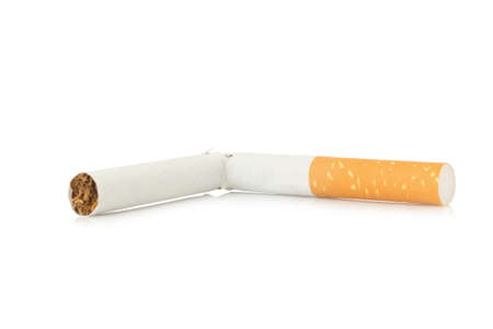 cigarette cut isolated on white background.