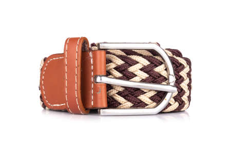 belt brown isolated on white background.の写真素材