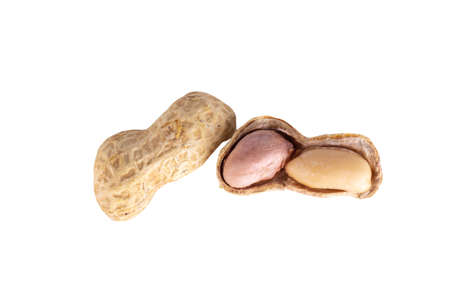 peanuts pile single  isolated  on white background.