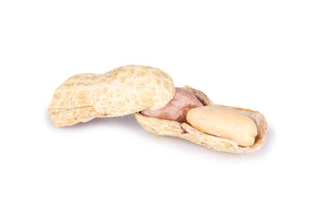 peanuts pile single  isolated  on white background.