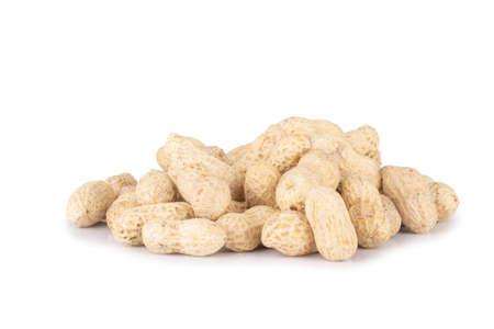 peanuts pile single  isolated  on white background.