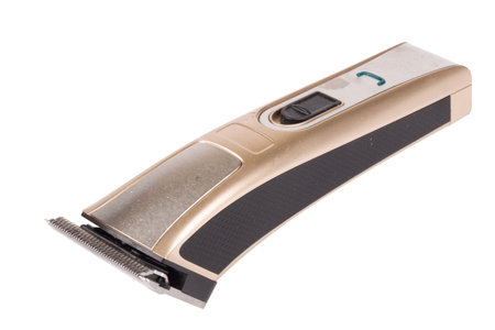 Battery tool barber haircut isolated on white background.の写真素材