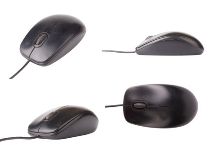 mouse black isolated on white background pc technology computer.の写真素材