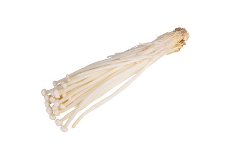 golden needle mushroom isolated on white background.の写真素材