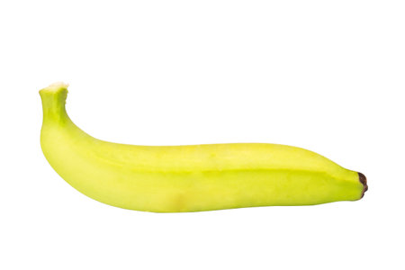 green banana isolated on white background.の写真素材