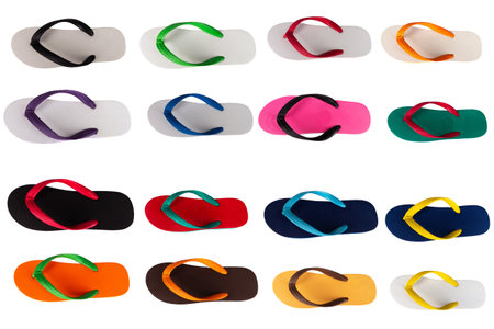 flip flops all color isolated on white background.