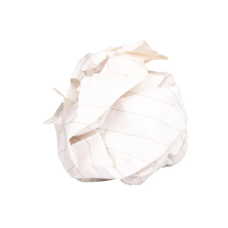 paper ball isolated on white background.の写真素材