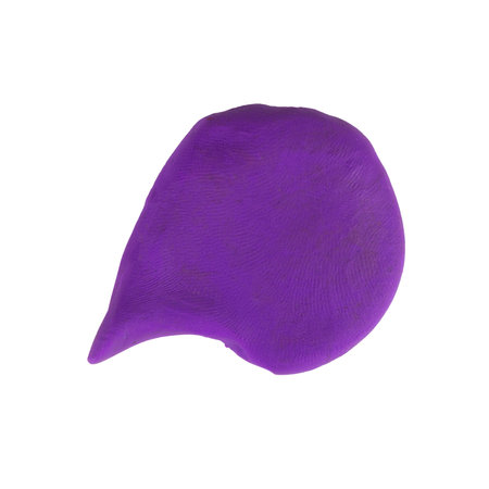 purple isolated on white background plasticine message cartoon.の写真素材