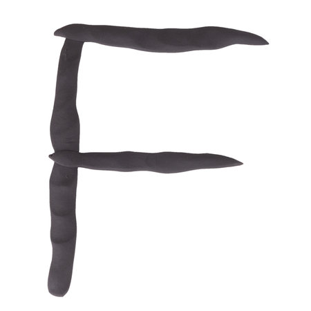 F letter plasticine english collection isolated on white background.の写真素材