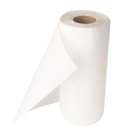 food paper towel isolated on white bakground toilet roll.の写真素材