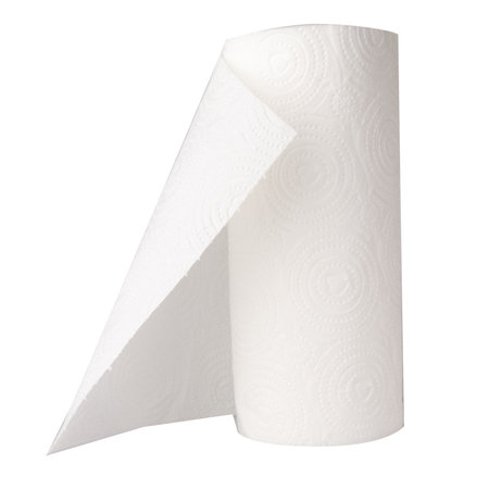 food paper towel isolated on white bakground toilet roll.の写真素材