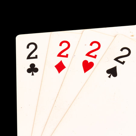 card gambling 2 two four isolated on white background.