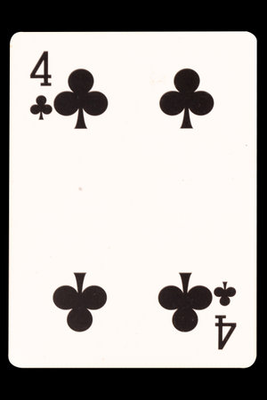 card gambling 4 four club isolated on white background.