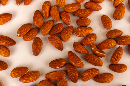 almond texture background pile nut.の写真素材