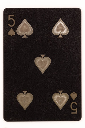 Black gambling card 1 2 3 4 5 6 7 8 9 10 j q k isolated on white background.