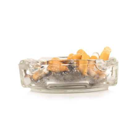 cigarette  butts isolated on white background.の写真素材