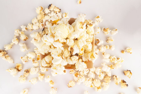 Popcorn box isolated on white background.の写真素材