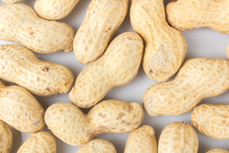 Peanuts isolated on white background.