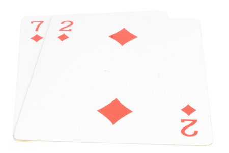 card gambling isolated on white background