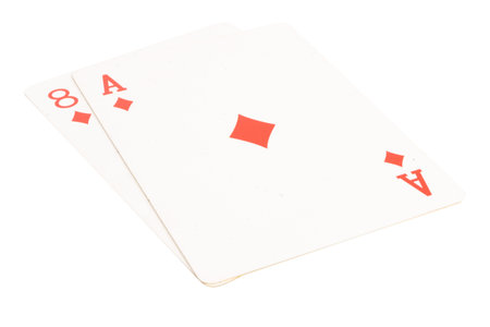 card gambling isolated on white background