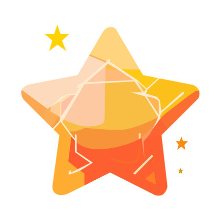 Star color orange single on white.のイラスト素材