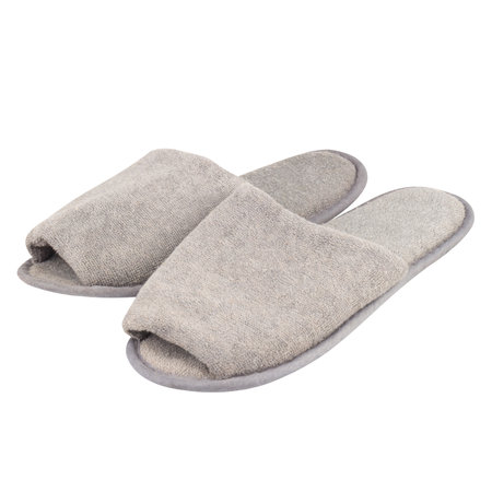 Home slippers color gray isolated on white background.の写真素材