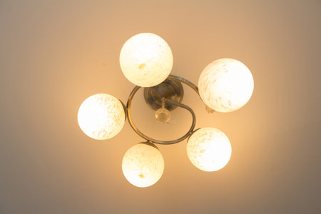 Round house lamp indoors circle electric bedroom.