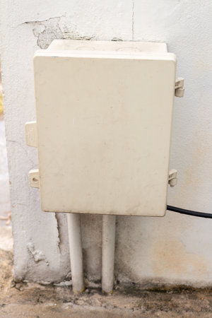 Outdoor power outlet box switch plug.の写真素材