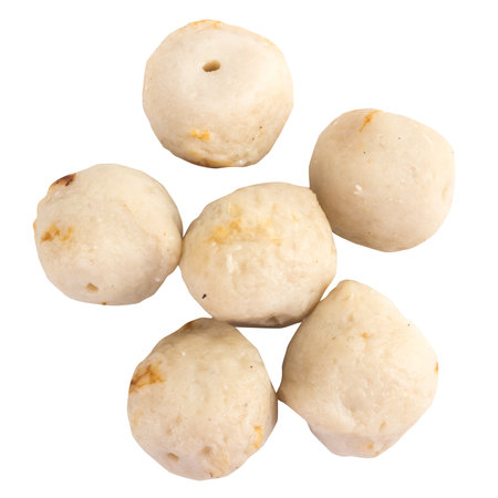 fish balls Grilled  isolated on white background.の写真素材