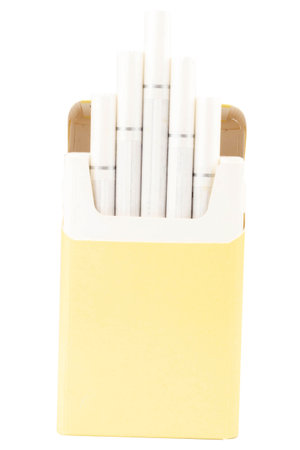 cigarette box on white background product.の写真素材