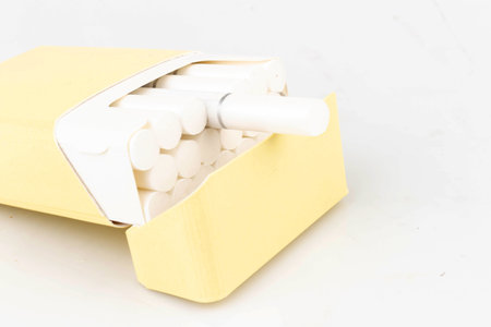cigarette box on white background product.の写真素材
