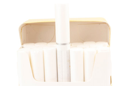 cigarette box on white background product.の写真素材